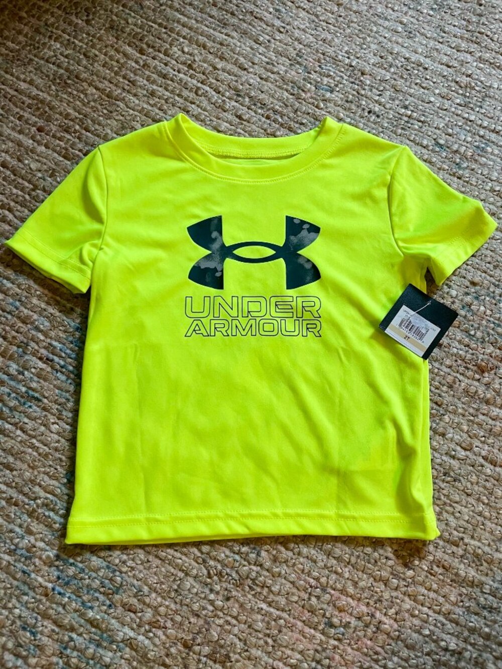 Under Armour Toddler Boys UA Tech Big Logo Graphic Tee Hi-Vis Yellow 2T NWT